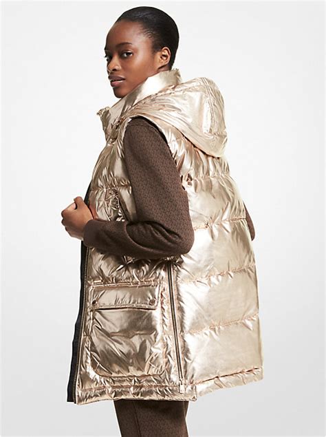 michael kors vest brown|michael kors quilted puffer vest.